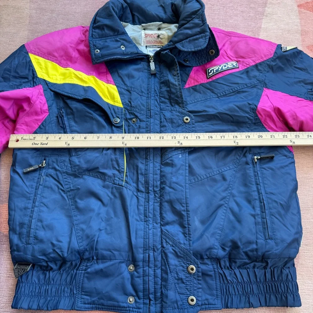 Vtg SPYDER Thinsulate Entrant Mens 80s Retro Winter Jacket L with Packable Hood - Picture 9 of 16